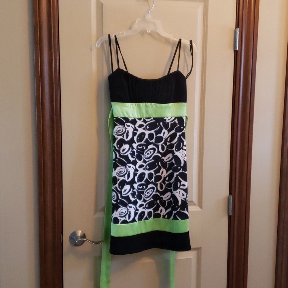 Size XL Ruby Rox black, white & lime dress
